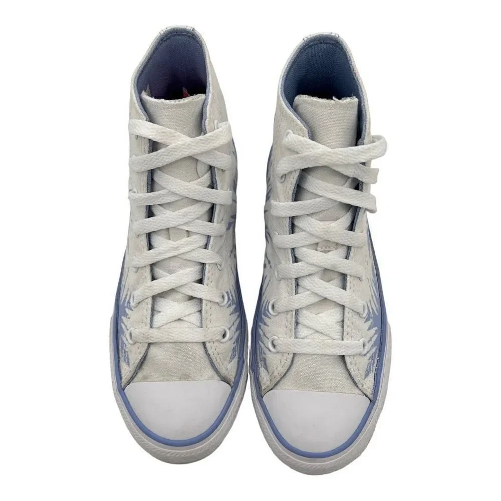 Converse All Star High Tops Junior 3 Disney Frozen White Elsa Glitter